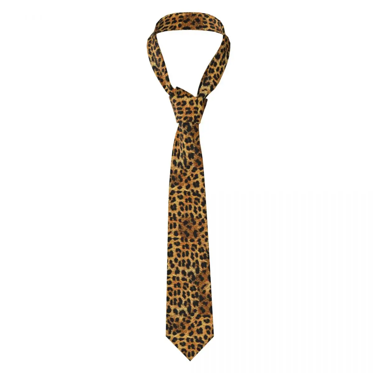 Custom Leopard Pattern Texture Tie Mens Cheetah Camouflage Mens Silk Tie For Father's Day