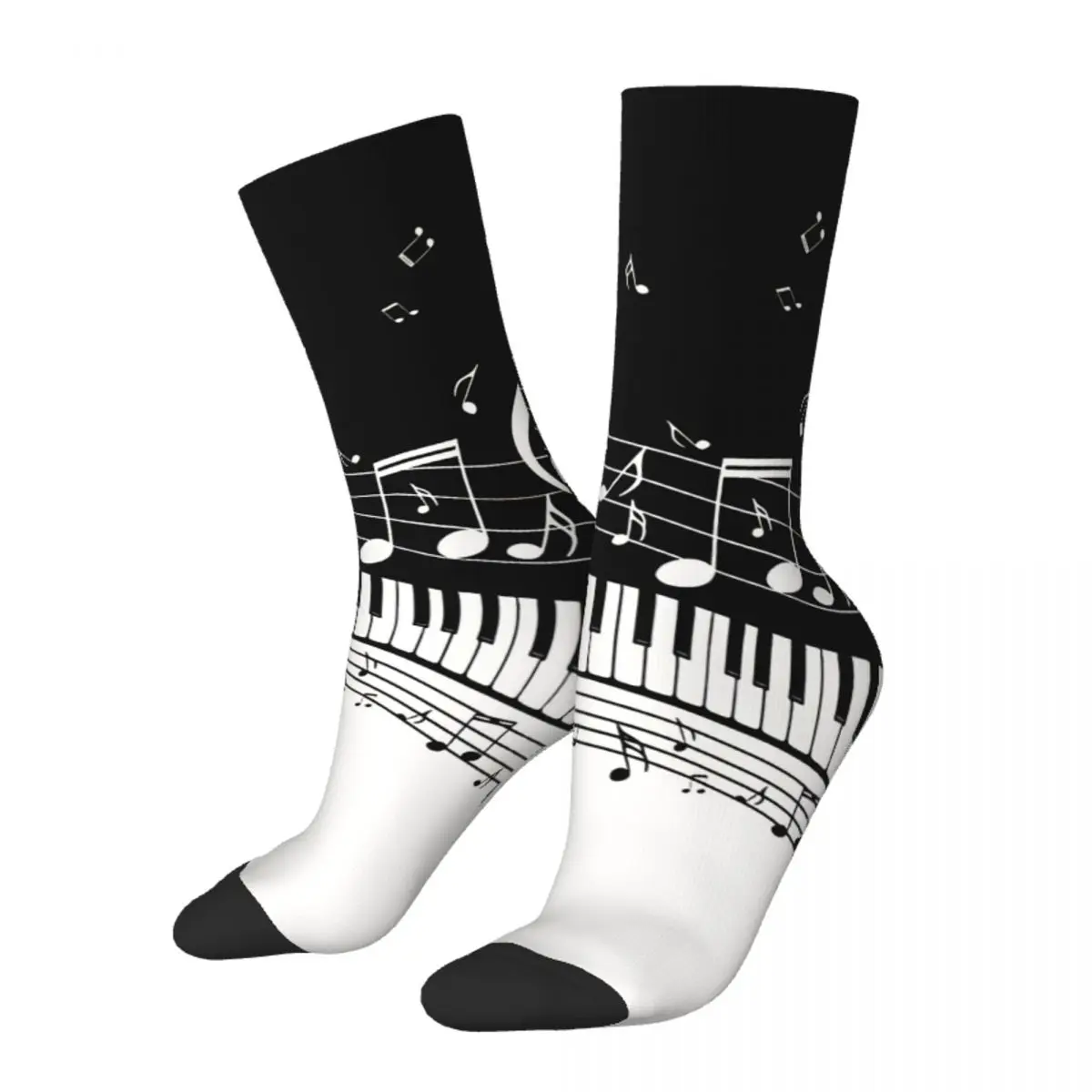 

Hip Hop Vintage Piano Key Crazy Men's Socks Unisex Harajuku Seamless Printed Novelty Crew Sock Boys Gift