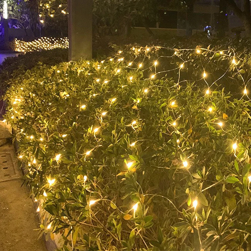 LED Net Beleuchtung String Outdoor EU Stecker 220V Weihnachten Garten Urlaub Wohnkultur Hochzeit Party Fee Baum Dekoration wasserdicht – Detail 11