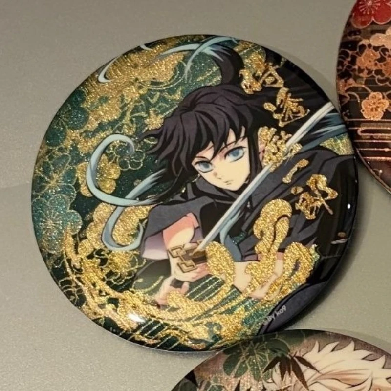 58mm 데몬 슬레이어 블레이드 주변기기 배지, 기유 시노부 캐릭터 브로치, 애니메이션 라펠 핀 장식용 선물