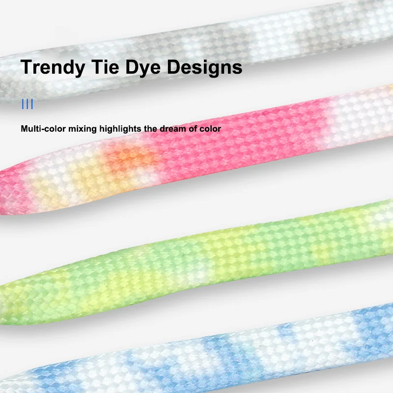 New Tie-dye Non-fading Shoe Laces Casual Shoes Shoelaces for Sneakers Shoe Lace Unisex Flat Boot Laces 120/140/160CM Shoestrings