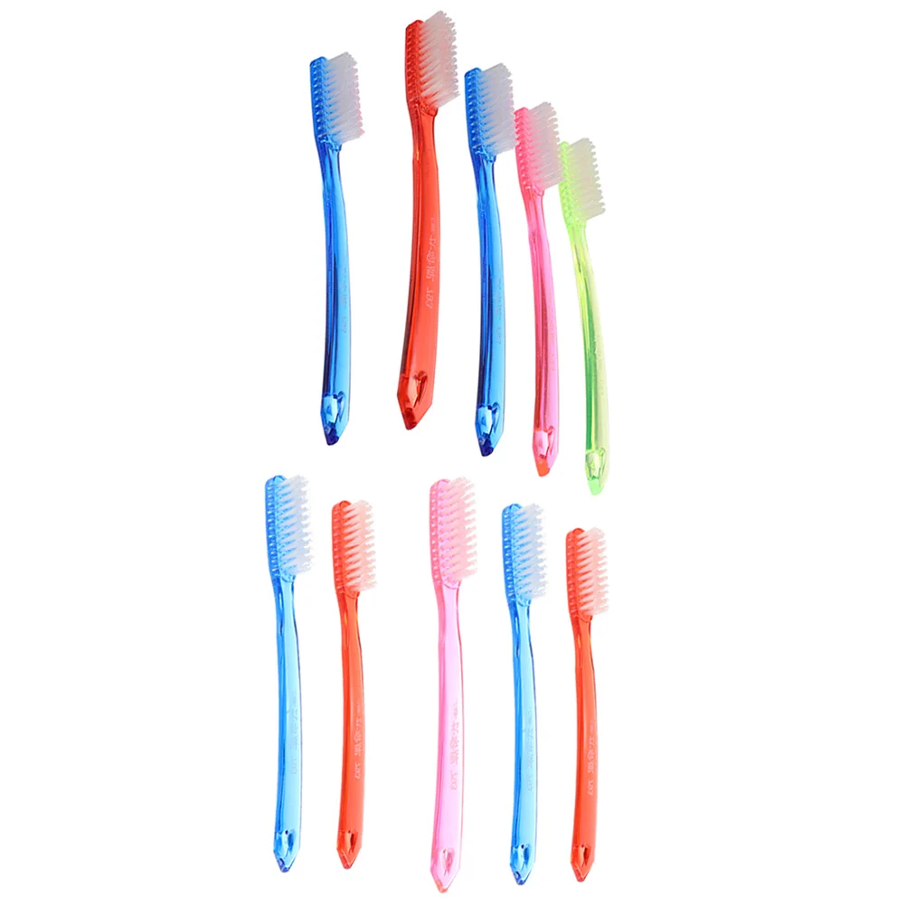 10 Pcs Adult Super Hard Bristle Toothbrush 12 Pack Large Price Random Delivery Cleaning Camping Fine Bristles Plastic Teeth