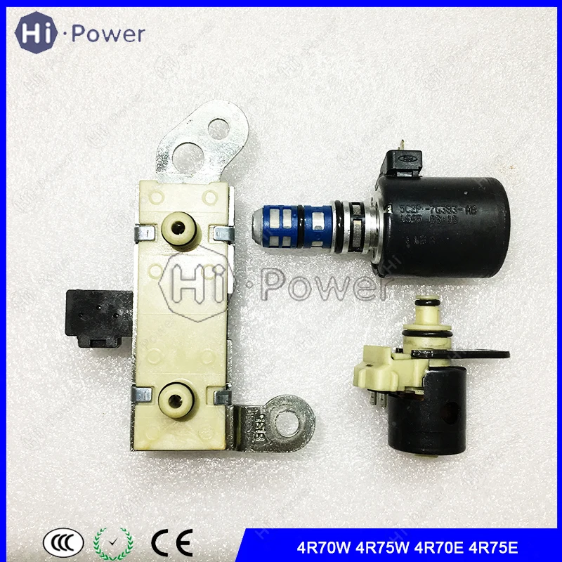 3PCS OEM 4R75W 4R70W Transmission Solenoid kit Valve for Ford F150 Solenoid Set Shift / EPC / TCC 1998-2004 (99128)