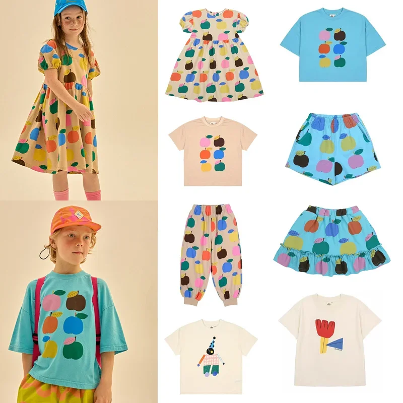 Kids Clothes Jelly Brand 2024 New Summer Boys Casual T-shirt Cute Print Shorts Fashion Toddler Girls Cotton Tops Baby Outfit Set