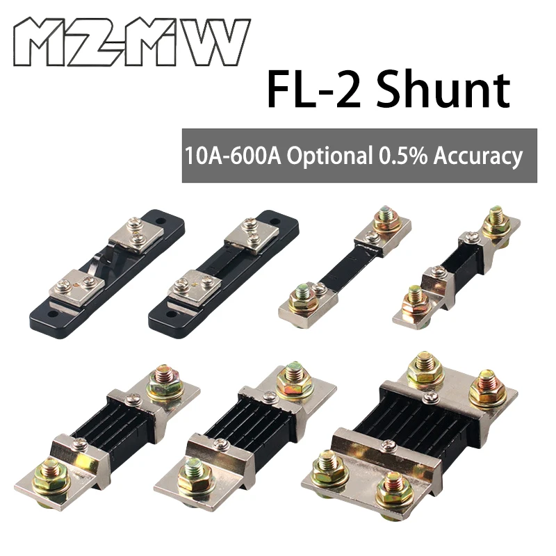 Shunt FL-2 10A 15A 20A 30A 50A 75A 100A 150A 200A 250A 300A 400A 500A 600A 75mV Manganin Copper DC Current Shunt Resistor