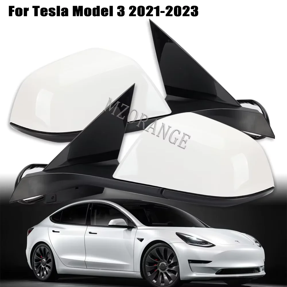 

Зеркало заднего вида в сборе для Tesla Model 3 M3 2021-2023, 13 контактов, белое, с электроприводом складывания, без антибликового покрытия, аксессуары для боковых зеркал