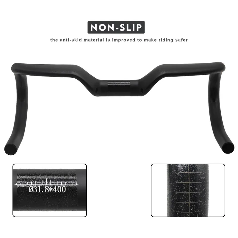 Neuer T1000 Vollcarbon 30mm Rise Gravel Lenker Ultraleicht mit Interner Kabelführung Dropbar 400/420/440mm Fahrrad-Upgrade-Teile – Detail 5