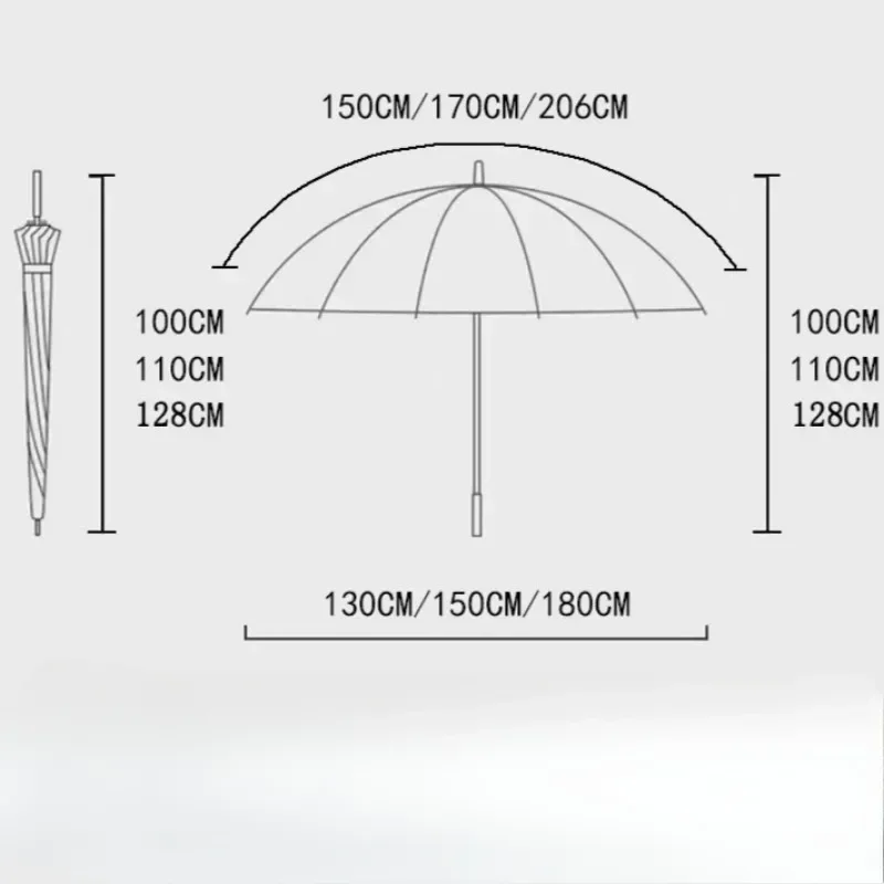 Large Long Handle Transparent Umbrella Thickened Windproof Special Rainstorm Umbrellas Modern Non-automatic Umbrella Household