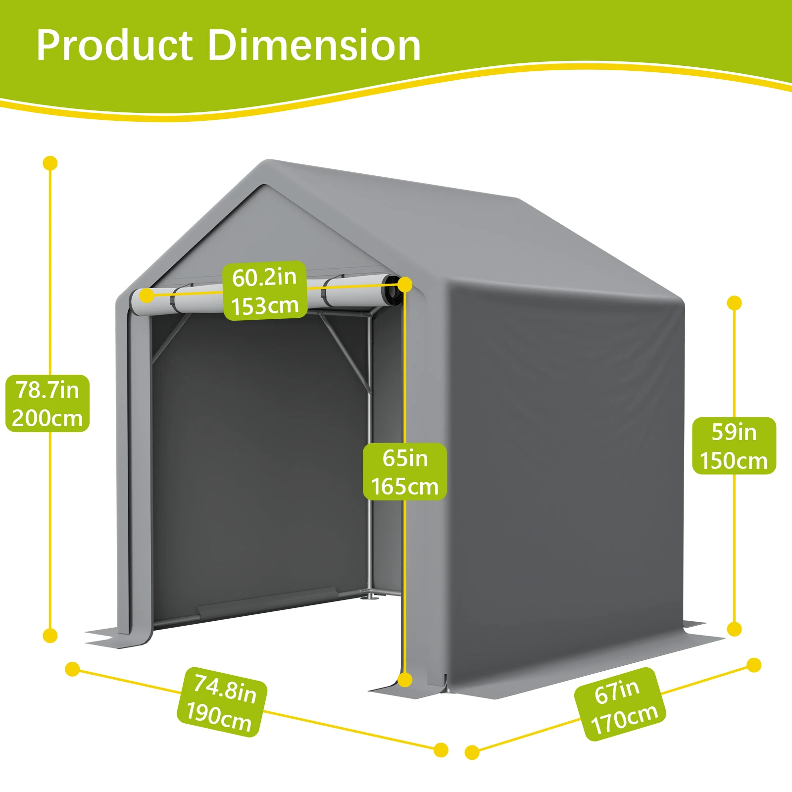 6x6 FT Windproof & Rustproof  Large Garden Metal Storage Shed, Robust Galvanized Steel Structure, Stable Outdoor Storage House for Yard Tools