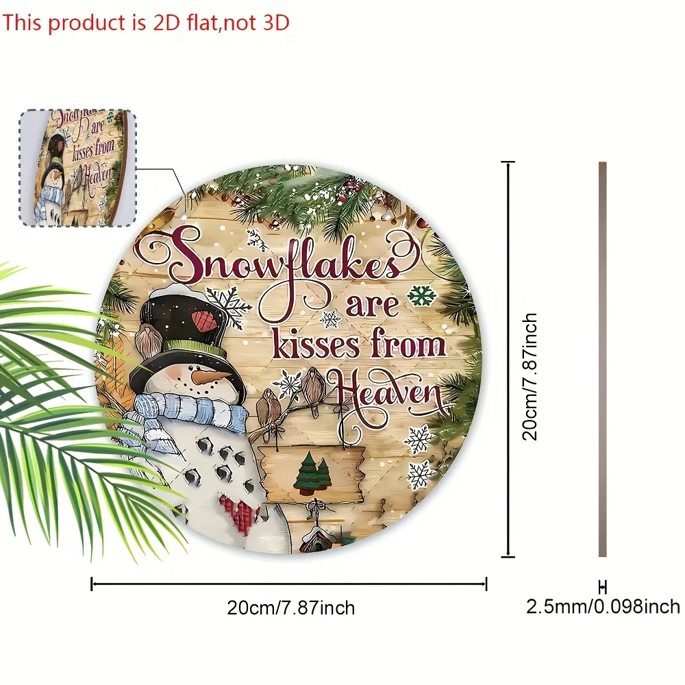2D Flat Vintage Christmas Wooden Sign with Memorial Theme - Unique Christmas Sign for Front Door, Wall Room Hanging Decor - Idea