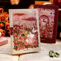 Mini Notebook Sweet Pink Rose Manor Series Blank Page A7 Cute Pocket Book Beautiful Diary Portable Student Notepad Writing Pads