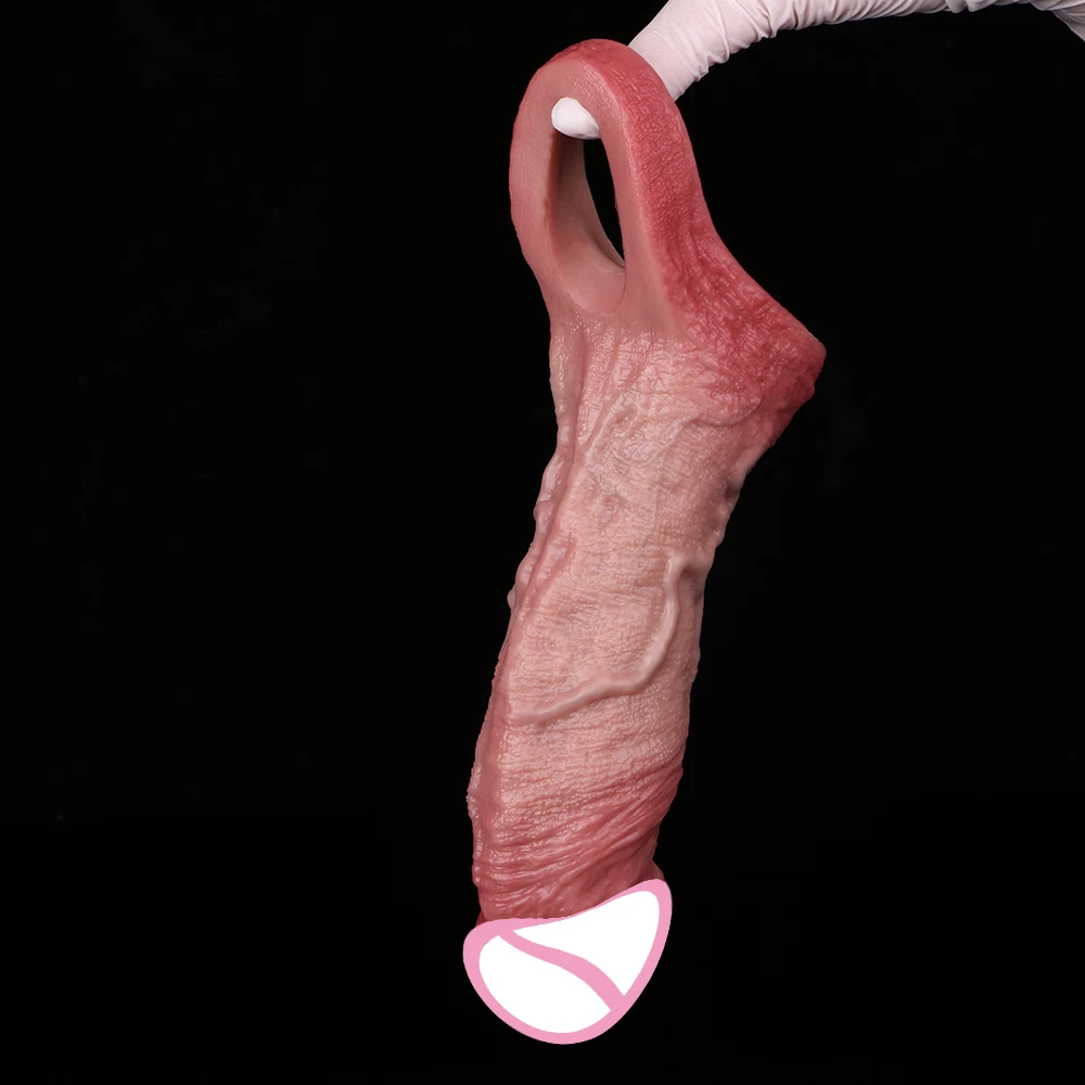 ORALSX لينة واقعية القضيب كم المكونات الشرج قابلة لإعادة الاستخدام الواقي الذكري دسار تمديد جهاز الجنس لعب للرجال تأخير القذف متعة