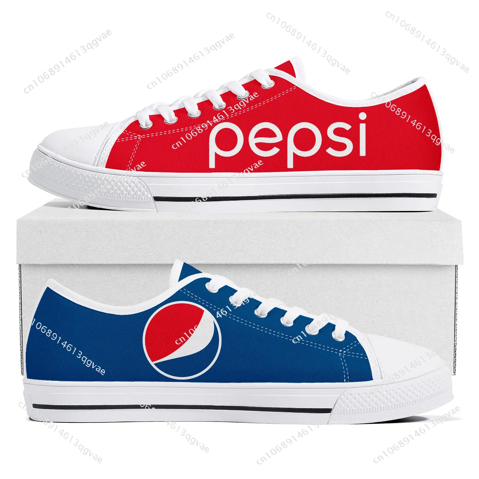 P-Pepsi-Cola أحذية رياضية منخفضة الجودة للرجال والنساء المراهقات مصممة خصيصًا حذاء قماش حذاء رياضي كاجوال للزوجين باللون الأبيض
