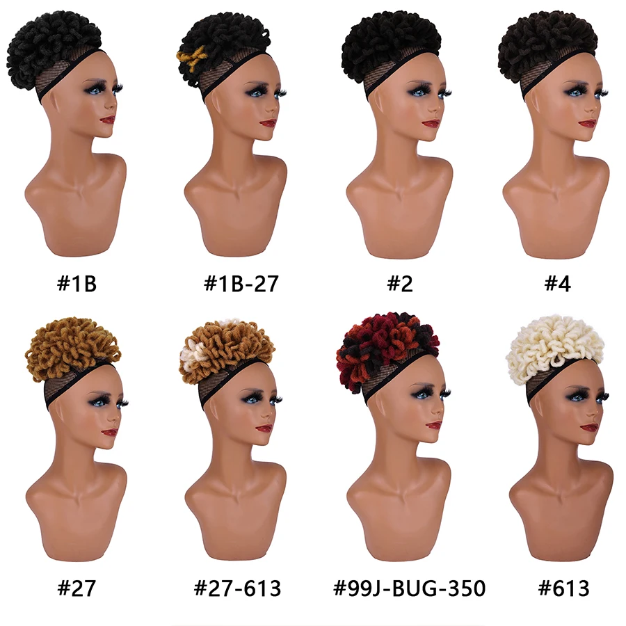 Leeons – Extensions capillaires synthétiques bouffantes pour femmes noires, postiche Afro bouclée crépue avec cordon de serrage, queue de cheval, 8 pouces