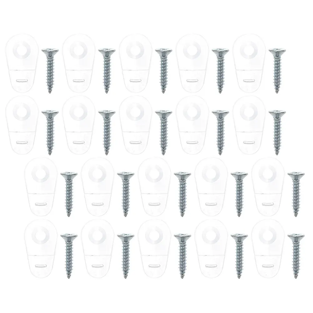 

100Pcs Glass Retainer Clips Mirror Clips Durable ABS Material Heavy Duty Mirror Mounting Kit Screws Included for Wall Hanging