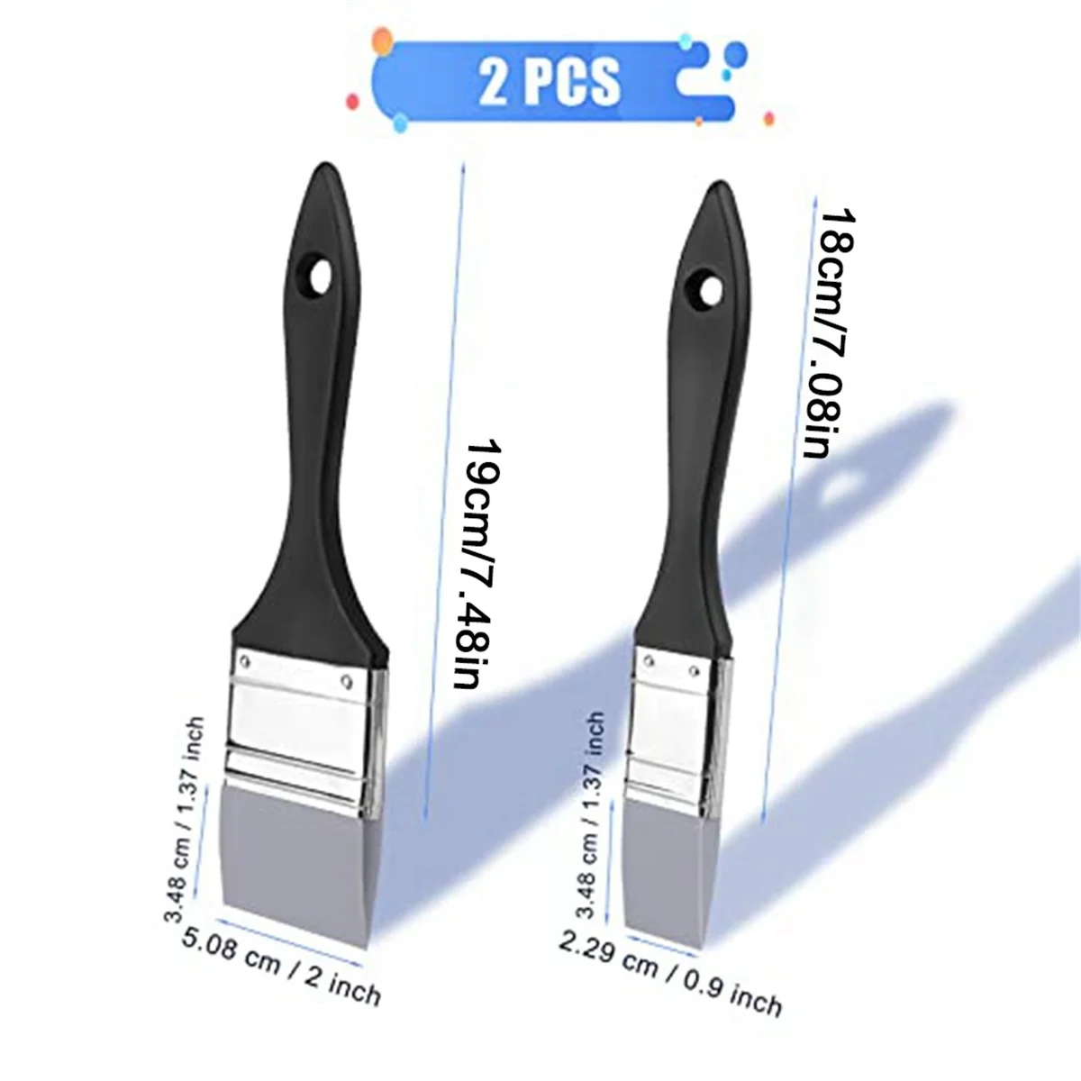 2 pinceles planos de silicona para pintura, pincel moldeador de silicona ancho y estrecho para arte sólido para pinturas acrílicas