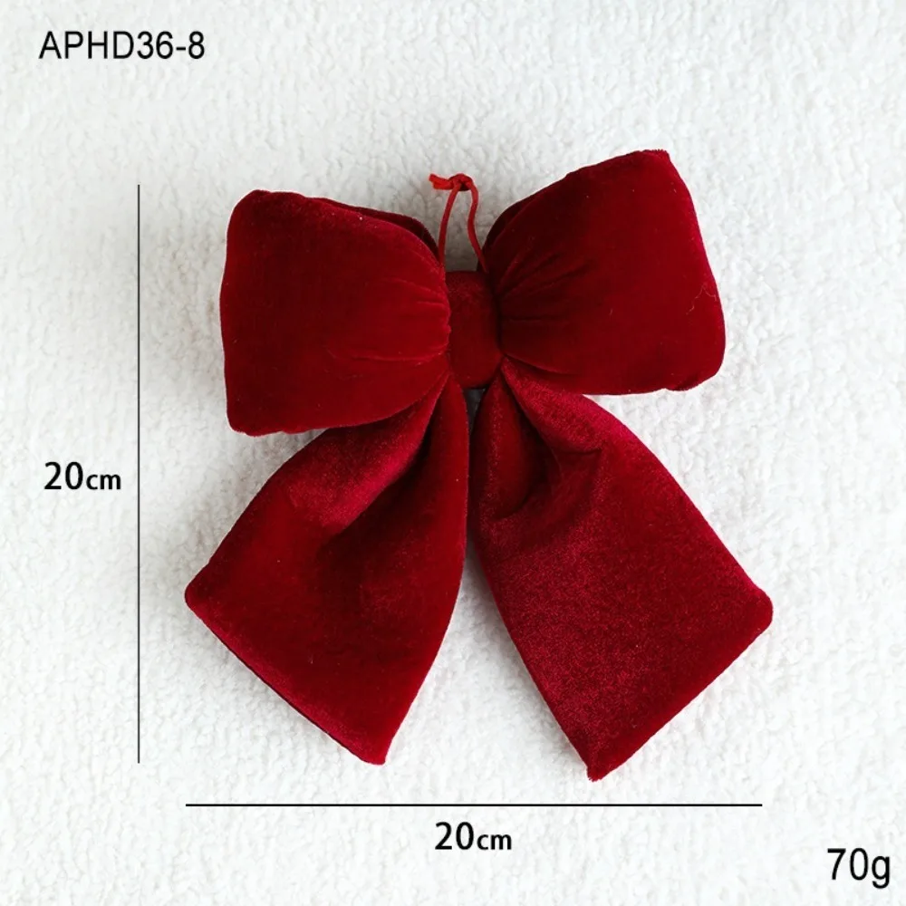 Velvet Fabric Bowknot Pendant Classic Christmas Style Bowknot Shape Hanging Xmas Ornament DIY Tree Hanging Decor Party Supplies