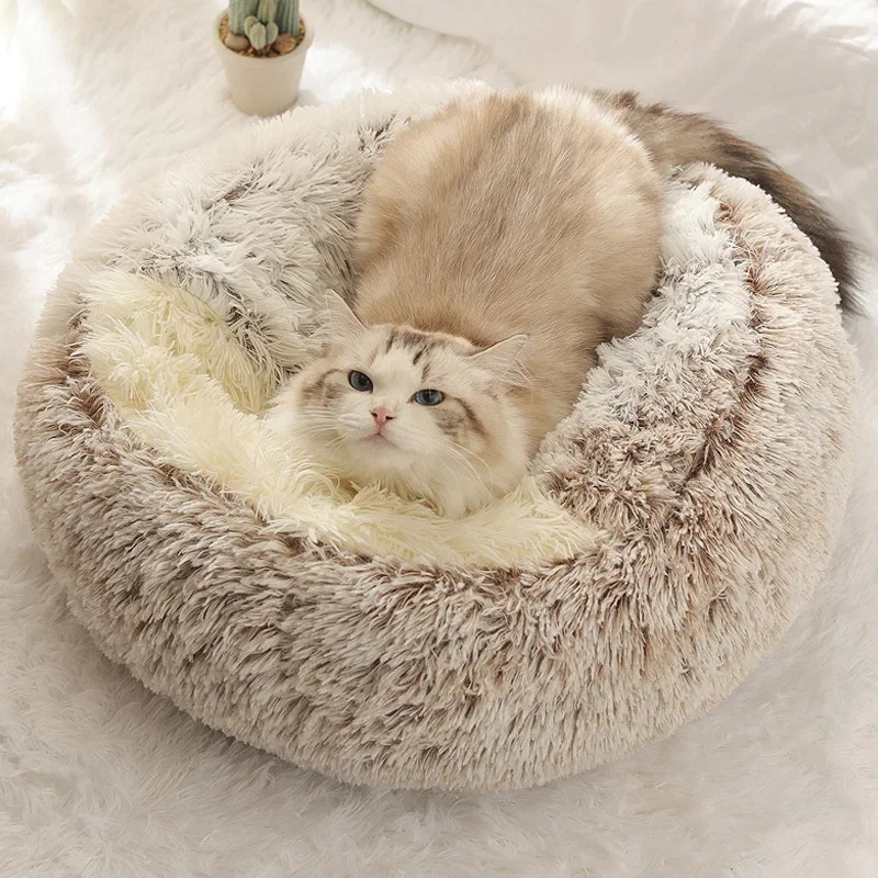 Cat Bed Four Seasons Warm Comfortable Pet Mattress Warm Soft Plush Pet Bed Semi-enclosed Cat Nest Shell Style Nest Cat Sofa Bed