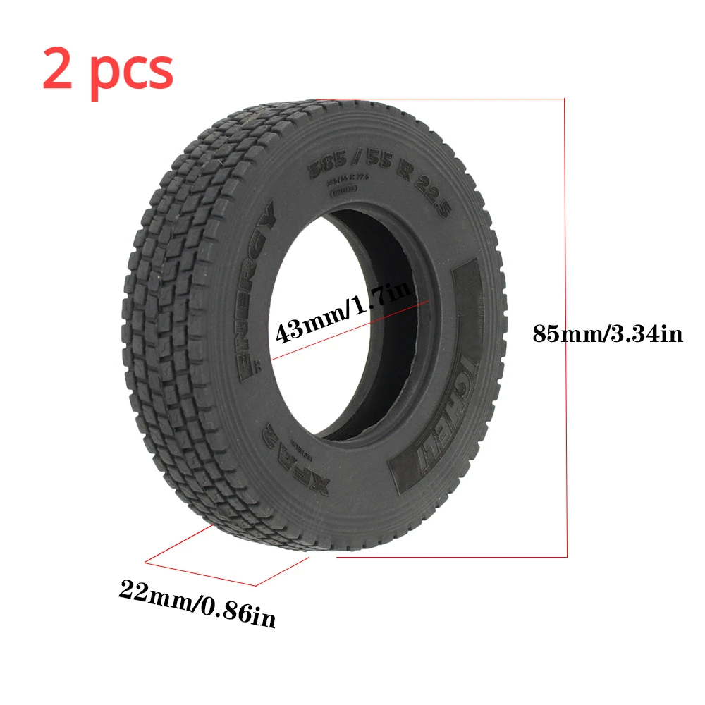 2 Stuks Rubberen Banden voor 1/14 Tamiya RC Truck Auto Voor Scania 770S Voor Volvo FH16 Voor Man