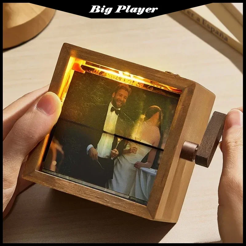 2025 Photo Machine Hand Cranked Photo Album Glowing Creative Gift One Customized Valentine's Day Gift Decorative Lights