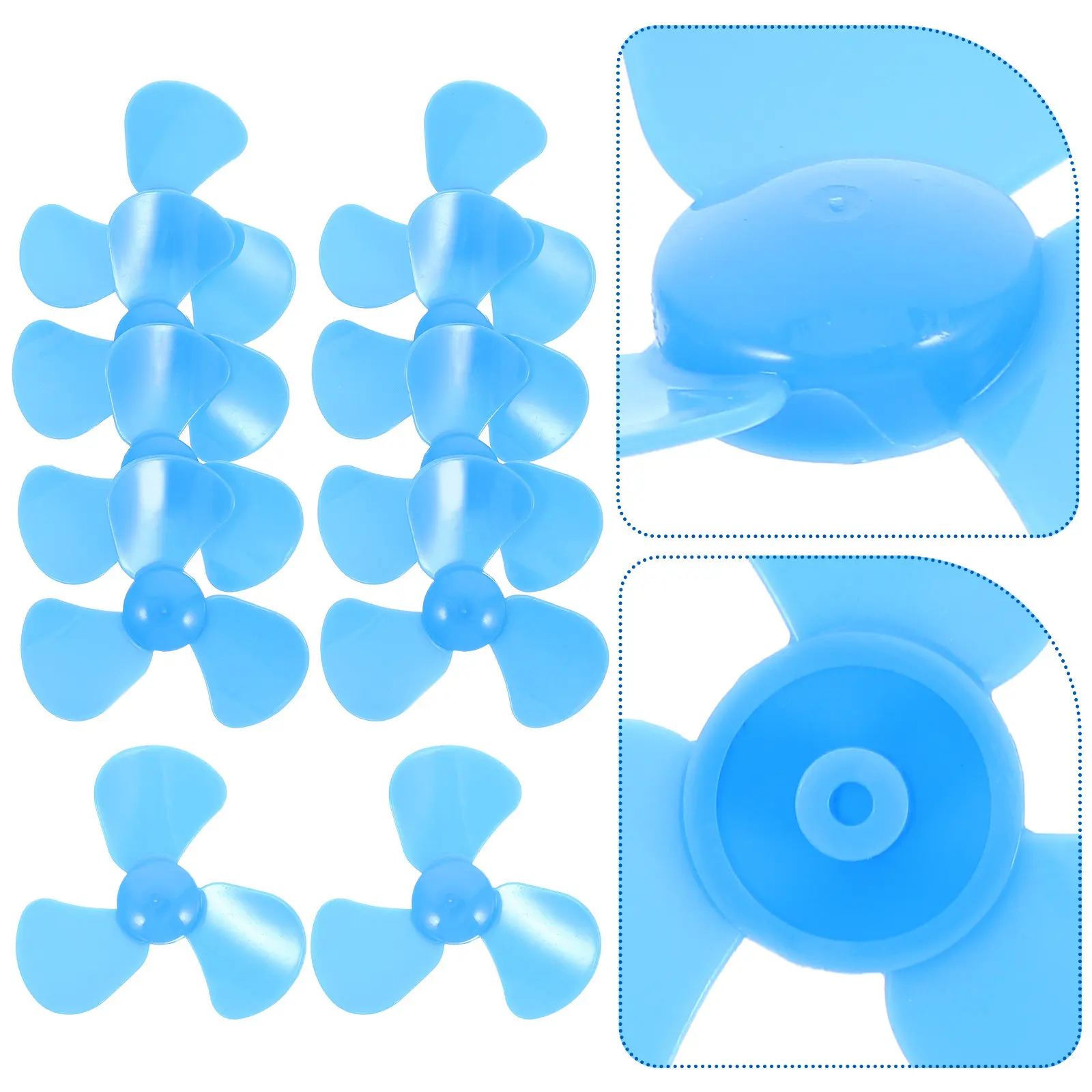 

10Pcs Mini Fan Blades Motor Accessories 1.95mm Inner Hole Plastic 3-Leaves Flexible DIY Science Experiment Small Fan Replacement