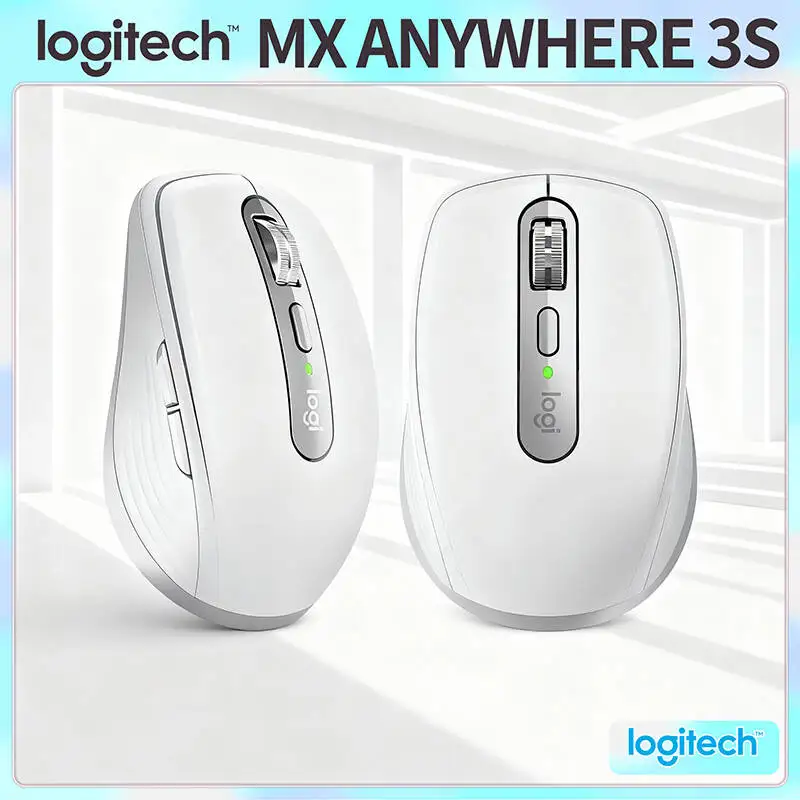 

Original Logitech MX Anywhere 3S Wireless Mouse, Darkfield Sensor Works on Glass, Silent, USB-C Charge