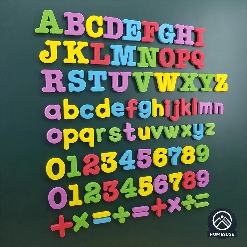 

Fridge Magnets Magnetic Letters Numbers Alphabet ABC 123 Plastic Educational Preschool Learning Toy Set Uppercase Lowercase Math