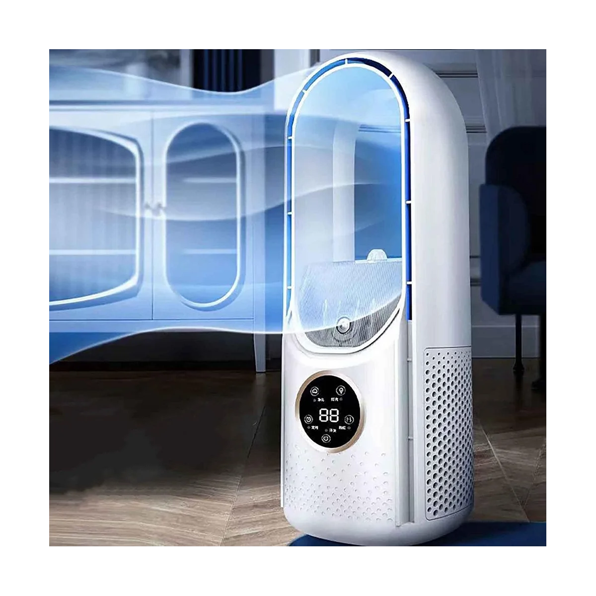 

Электрический USB-многофункциональный безлистный вентилятор, бытовой настольный вентилятор для увлажнения, вентилятор для кондиционирования воздуха-A59E