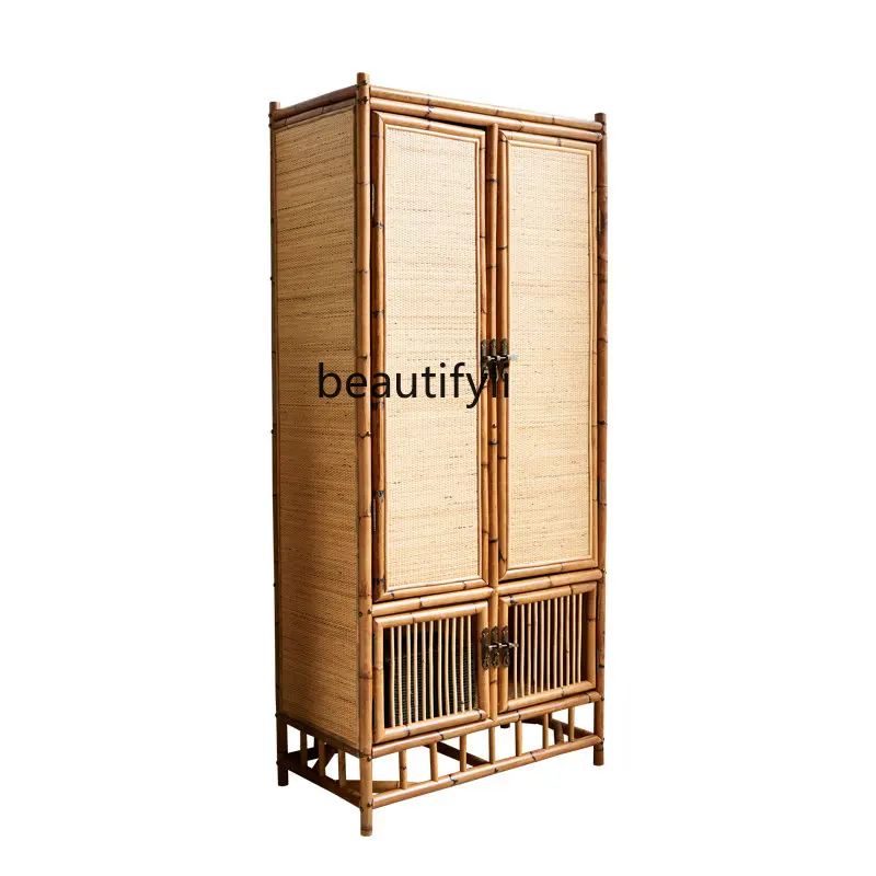 

Japanese Style Bed & Breakfast Rattan Wardrobe Modern Simple Home Bedroom StorageCreativeRetroNatural Real RattanStorage Cabinet