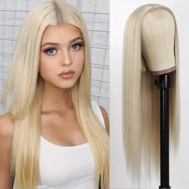 Rosabeauty 613 HD Straight Hair Lace Front Human Hair Wigs Glueless 13X4 Frontal Wig Preplucked 200% 250% 40Inches 13x6 Blonde