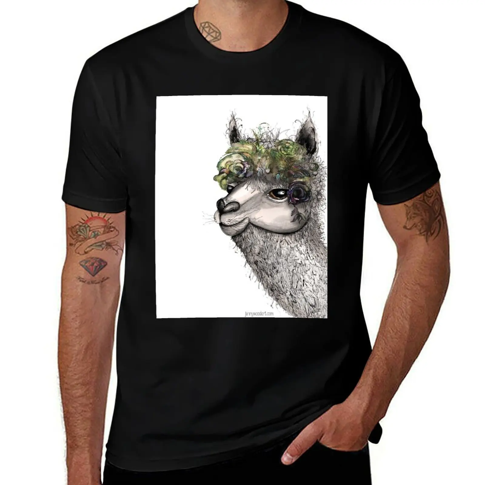 

Flower alpacca T-Shirt t shirt personalised anime t shirts oversize printed t shirts for man T-Shirt