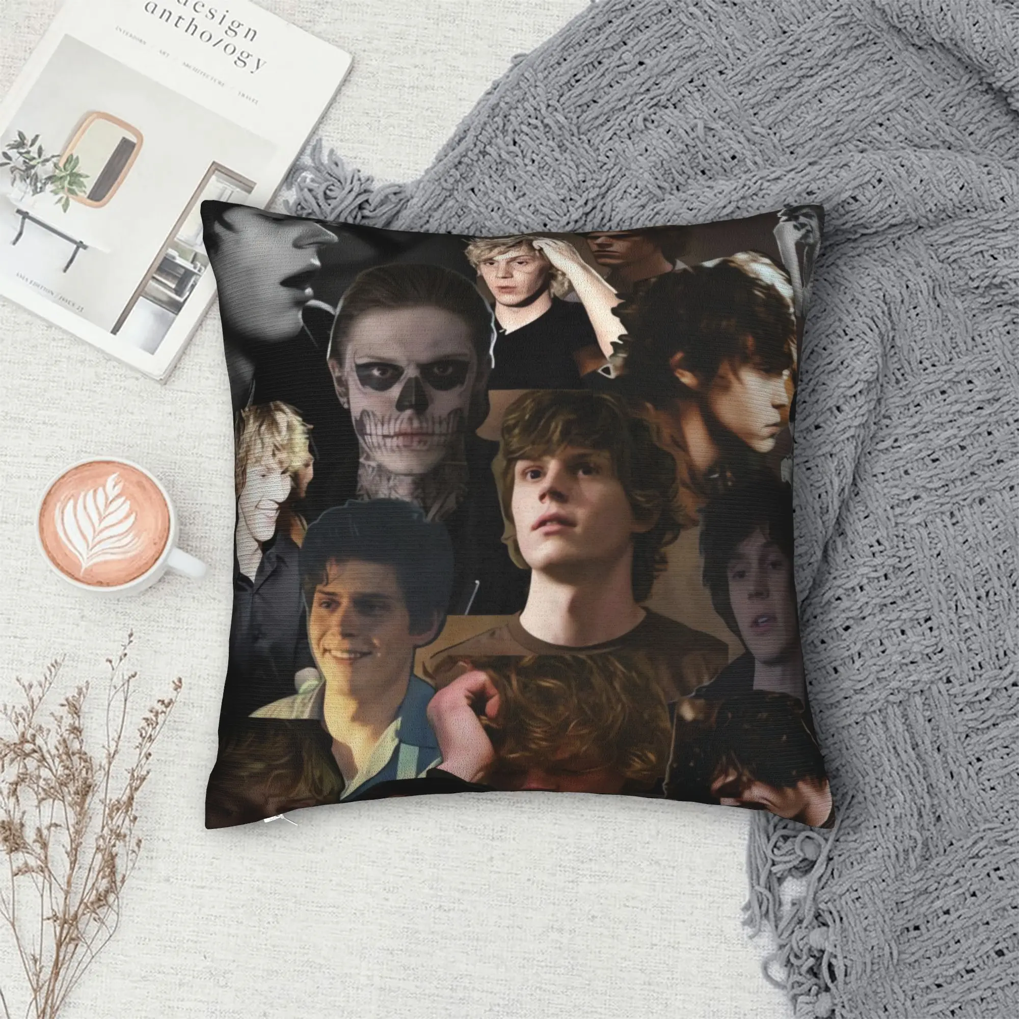 Classic Evan Peters Group Photo Pillowcases  Vintage Pillow Case For Chair Sofa Home Decor Soft Pillow Cover
