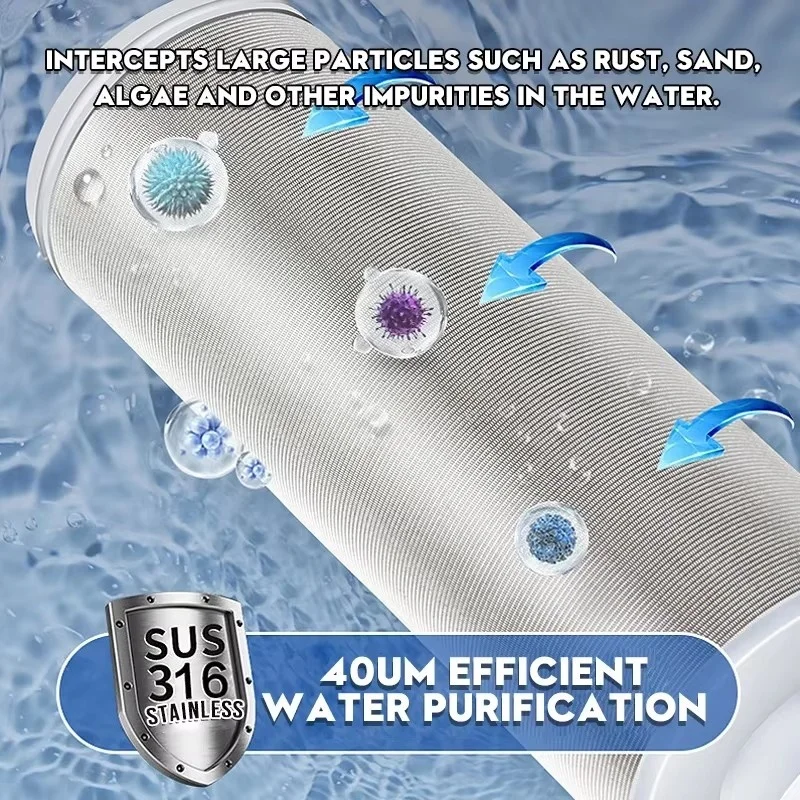 جديد 40 ميكرون تدور أسفل مرشح الرواسب 316 عنصر الفولاذ المقاوم للصدأ قابلة لإعادة الاستخدام مرشح أمامي مرشحات المياه الرواسب قبل الترشيح #4
