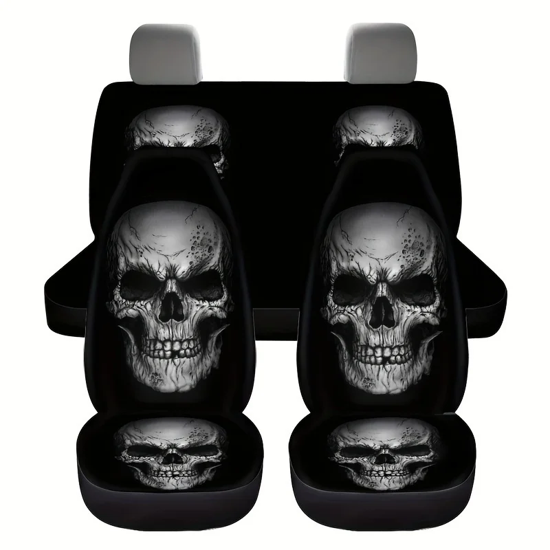 

Premium Printed Car Seat Covers For 5-Seater Vehicles - High-Quality, Stylish Polyester Front & Rear Seat Protectors, Double Fro