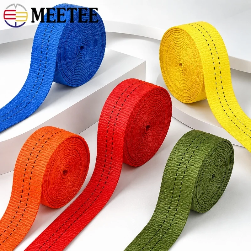 5/10M 25mm Polyester Webbing Strap Solid Color Sewing Ribbon for Luggage Seat Belt Binding Bag Outdoor Gear Accessories Crafts