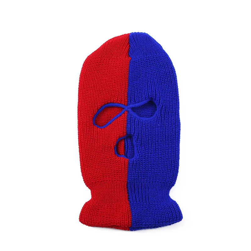 3 Hole Knitted Beanie Hat Full Face Ski Mask Winter Balaclava Face Cover for Outdoor Sports Caps