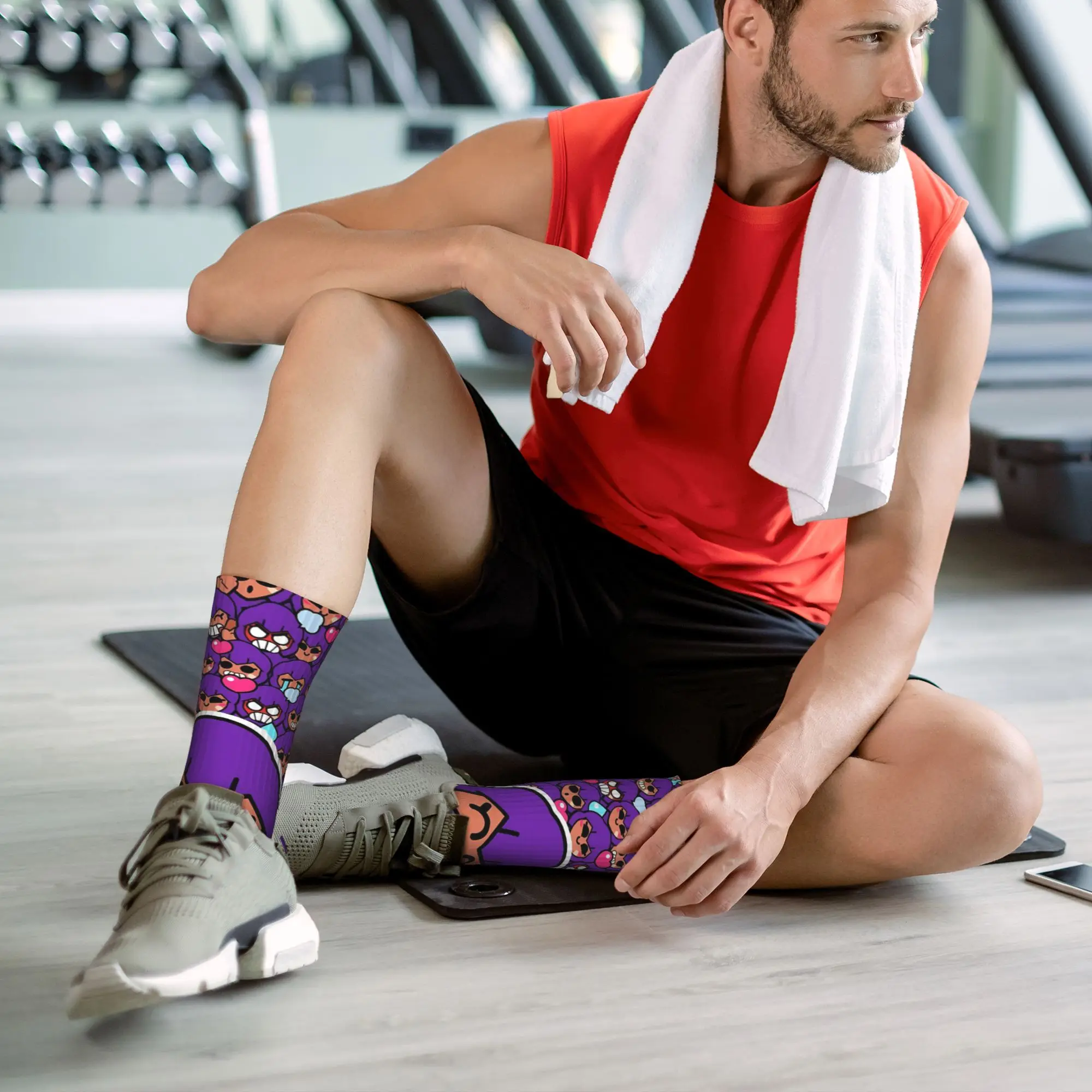 Brawles أبطال الكرتون لعبة الجوارب المضادة للانزلاق جوارب زوجين عالية الجودة تسلق الجوارب الشتاء Harajuku نمط الجوارب