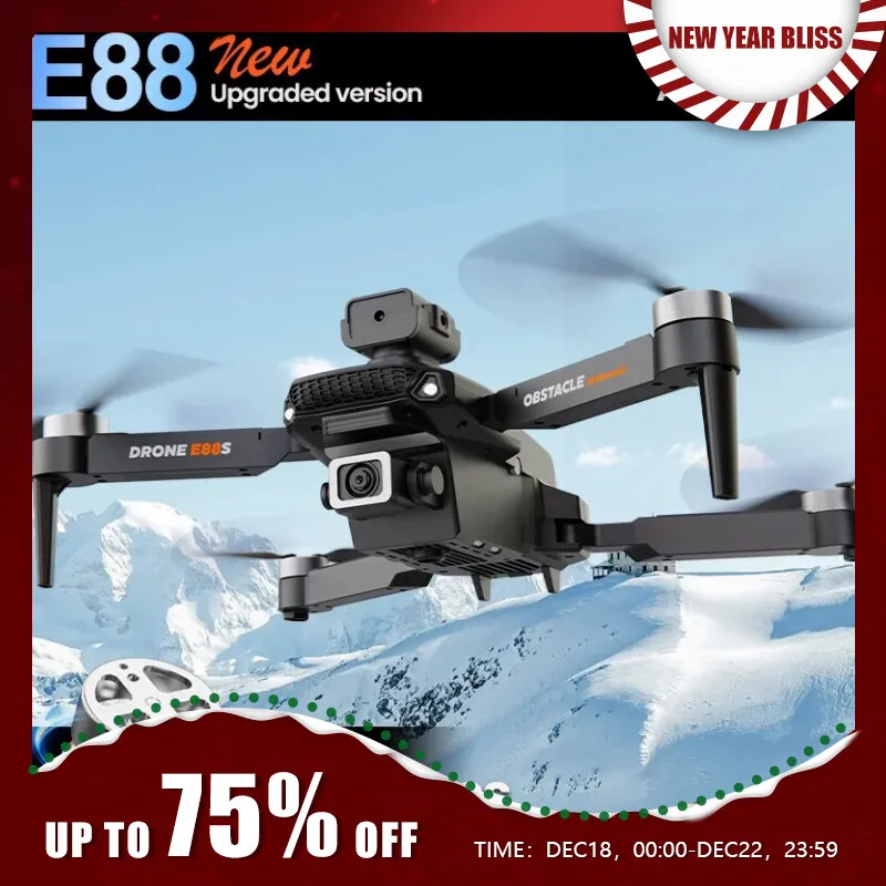 

New E88 Pro Upgraded E88s RC Drone 4K Dual Camera Wide Angle Optical Flow Localization Obstacle Avoidance Quadcopter