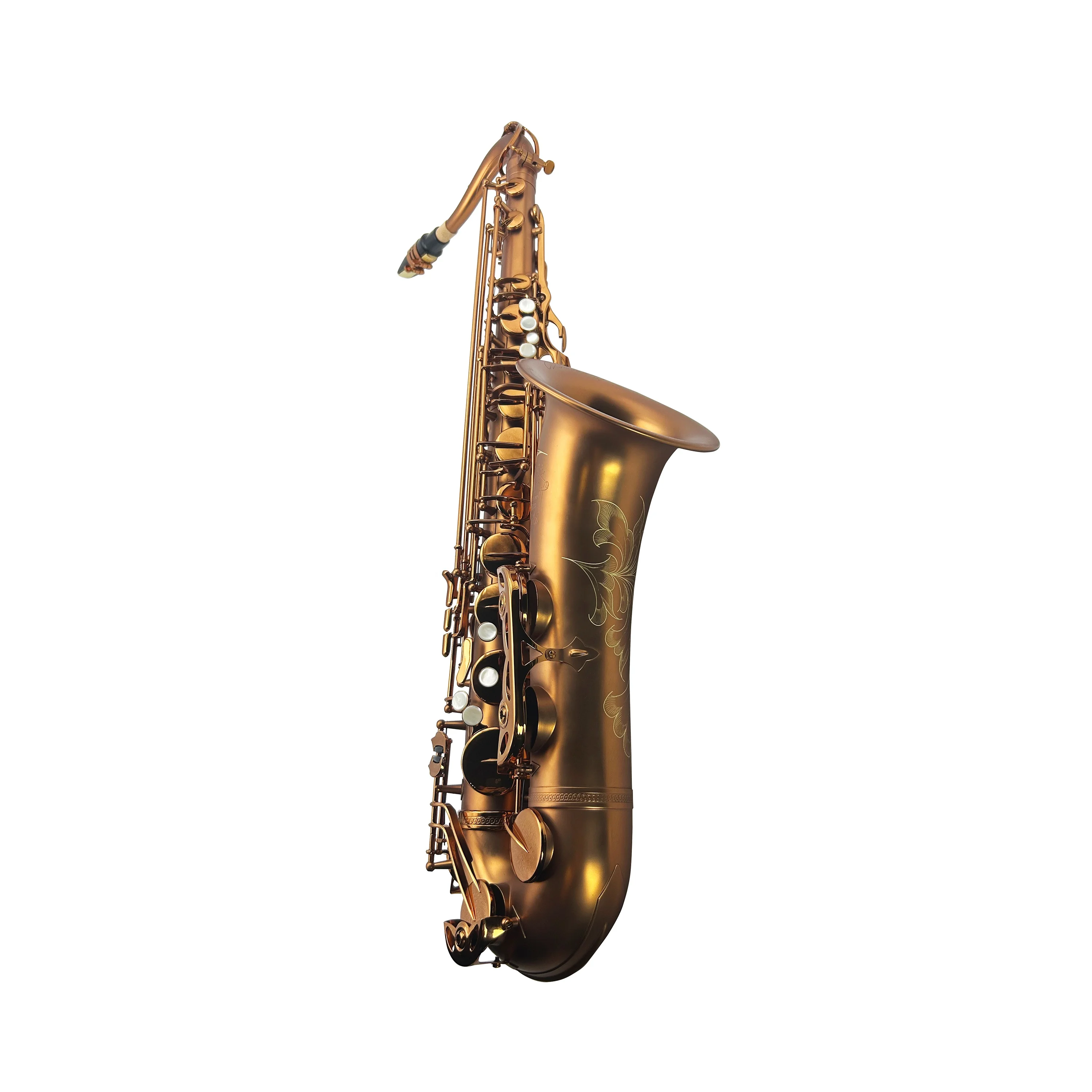 Bb Tone Tenor Saxophone Coffee Matt Finish Woodwind With Waterproof Case For Band Rehearsal Stage Performance Daily Practice
