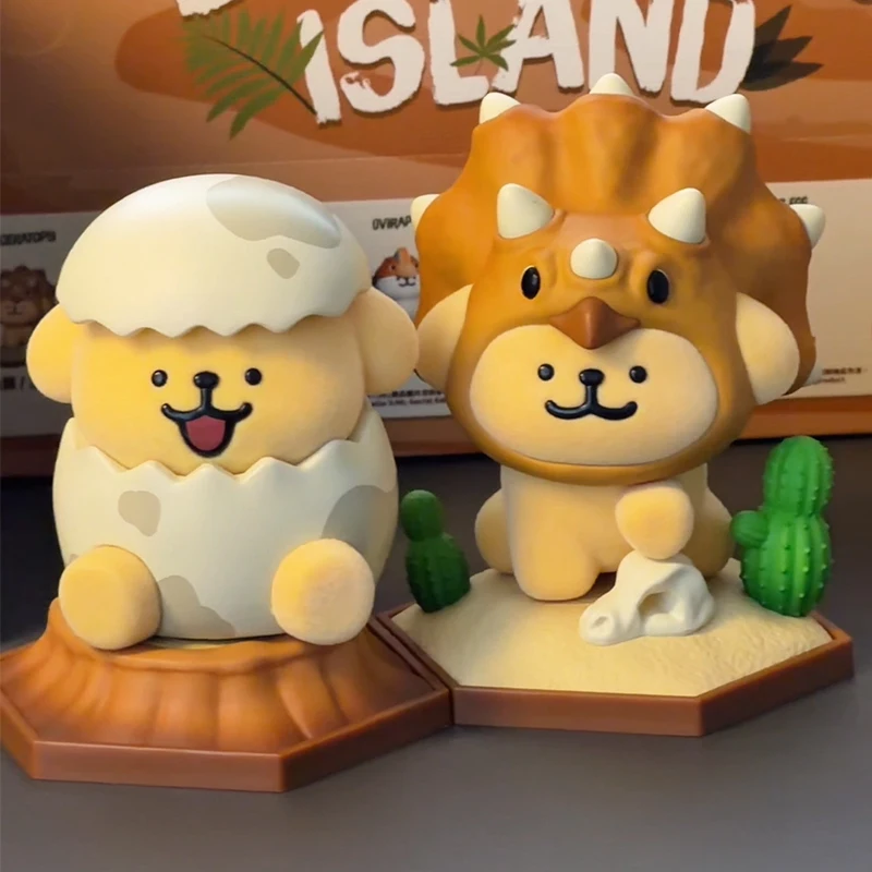 Maltese Dinosaur Islands Blind Box Surprise Bag Pendant Kawaii Anime Figurine Adorable Doll White Golden Puppy Mystery Room Gift