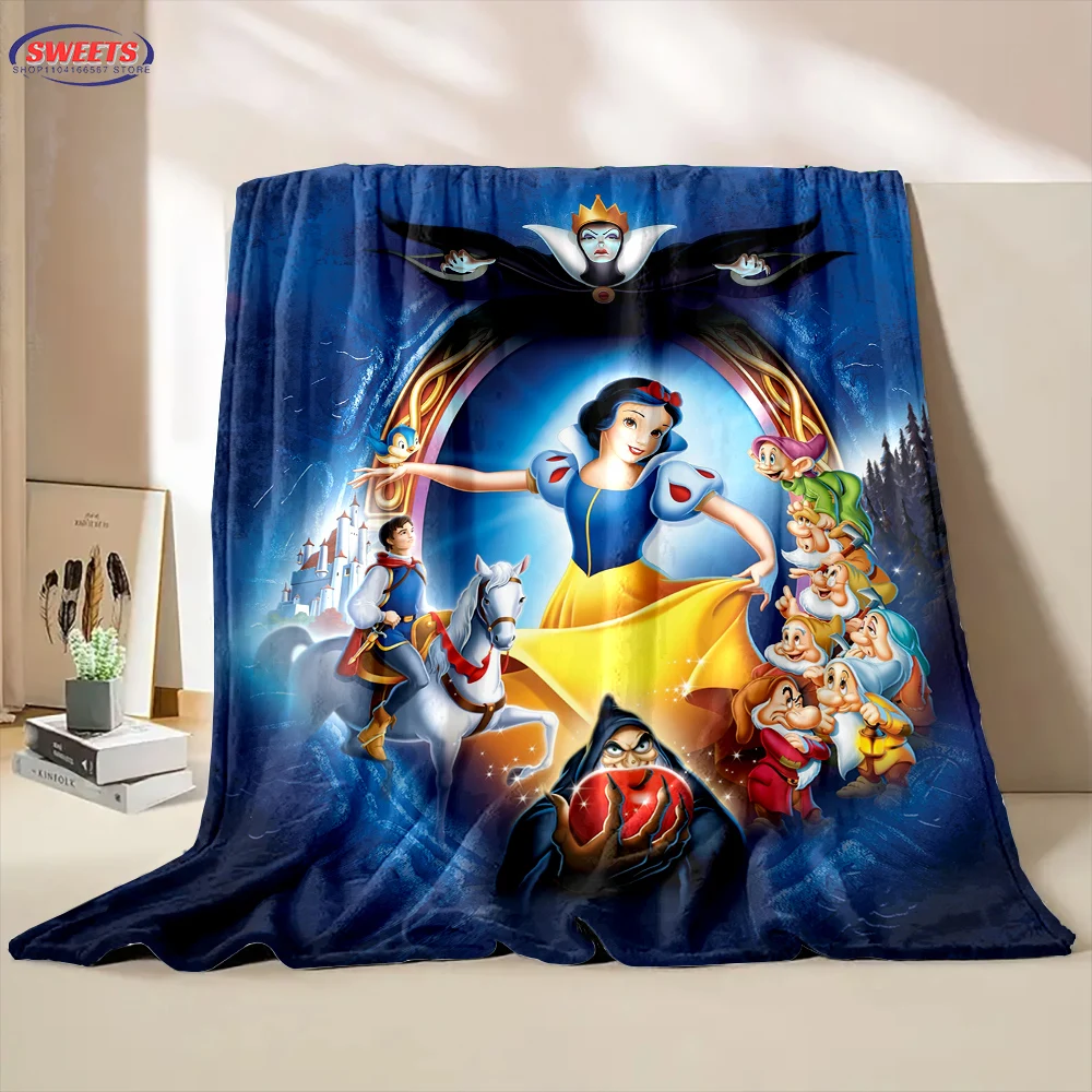 6 Size Disney Snow White Princess Blanket Sofa Bed Cover Four Season Soft Fluffy Quilt Blanket Flannel Throw Outdoor Leisure Nap