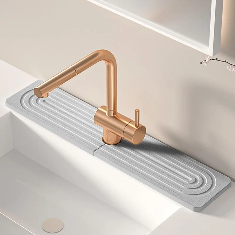 

Diatom Mud Faucet Water-absorbing Mat Quick-drying Absorbent Hard Mat Kitchen Bathroom Sink Hand Wash Mat for Kitchen Bathroom