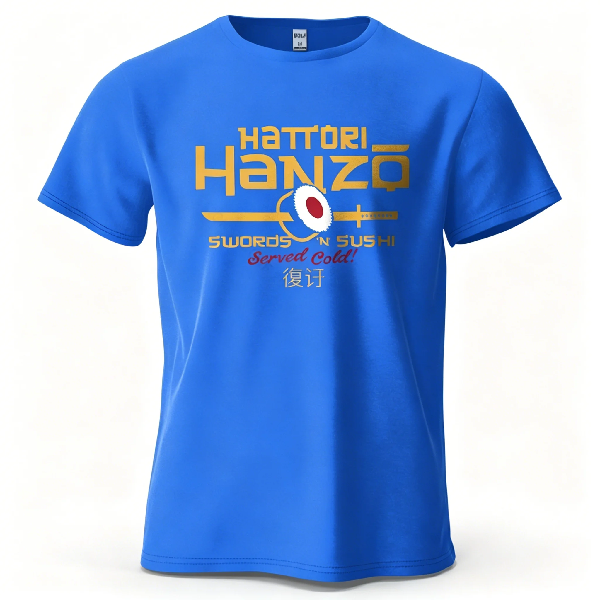 Männer Frauen Hattori Hanzo T-Shirt Swords and Sushi Movie Graphic Tee Lässiges japanisches Retro-Kurzarm-T-Shirt aus Baumwolle Streetwear T-Shirt – Detail 12