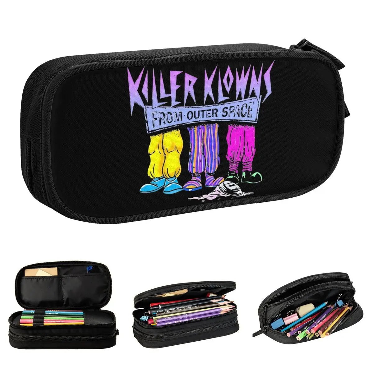 Killer Klowns From Outer Space Clown Shoes Pencil Cases Fashion Pen Bags Kids Large Storage Students School Gifts Pencilcases