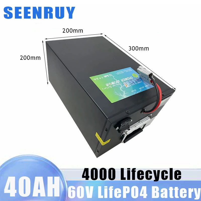 60V 40AH Lithium Iron Phosphate Battery Perfect for E Motor Cycle With 5A Charger for free