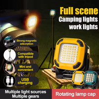 Multi-functional Square Work Light USB Rechargeable Flashlight Waterproof Mini Magnetic COB Floodlight Camping Job Site Lighting