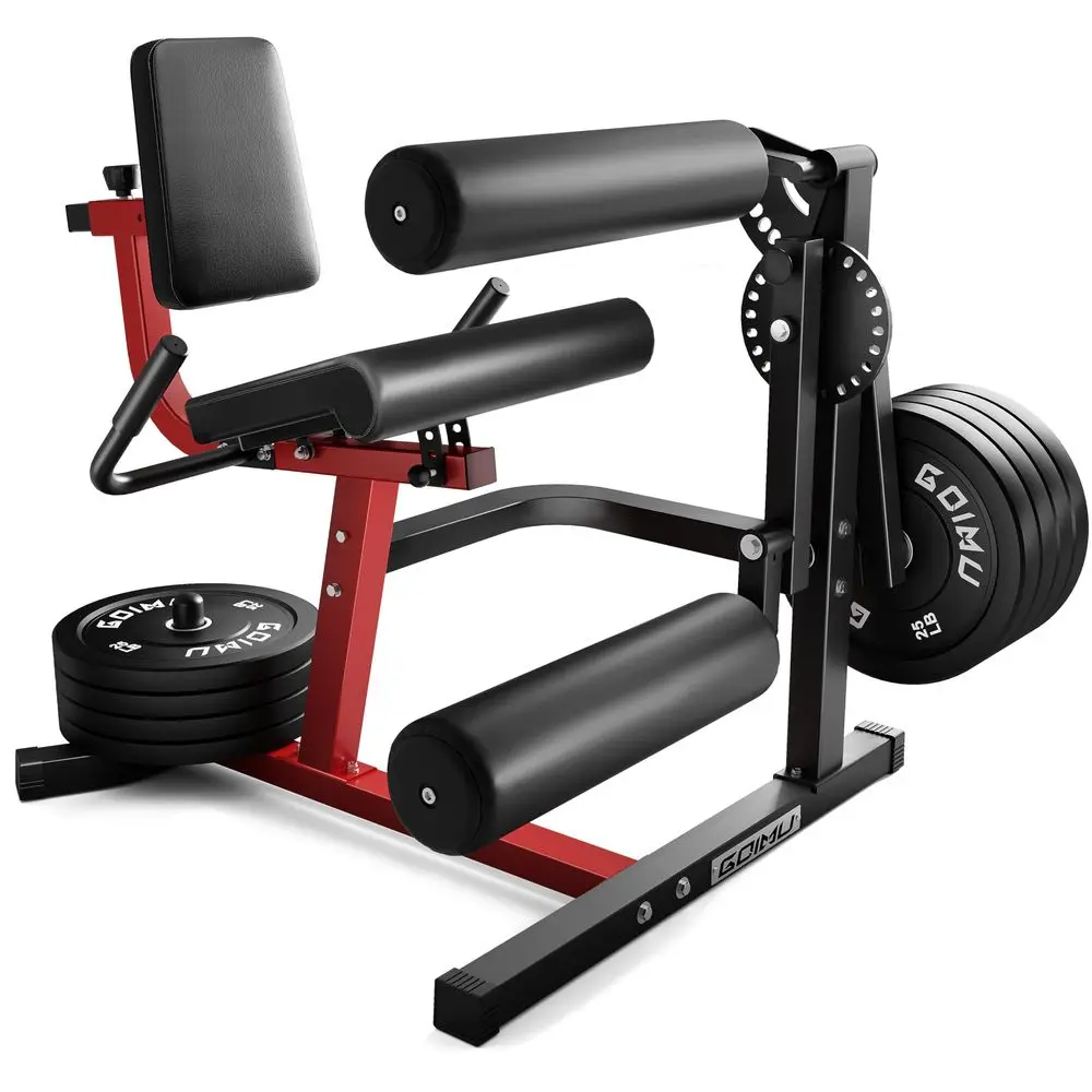 

Extension and Curl Machine, 4 in 1 Lower Body Workout Machine, Adjustable Leg Curl Machine with Plate Loaded, Leg Extension Mac