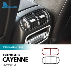 Real Soft Carbon Fiber Sticker For Porsche Cayenne 2003 2004 2005 2006 2007 2008 2009 2010 Armest Box Rear Vent Interior Trim