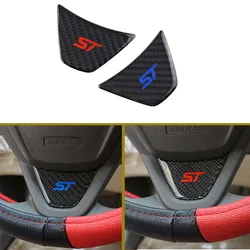 Carbon Fiber Car Steering Wheel Decorator Trim Steering Protective Sticker for Ford Fiesta 2009 - 2017 Ecosport Car