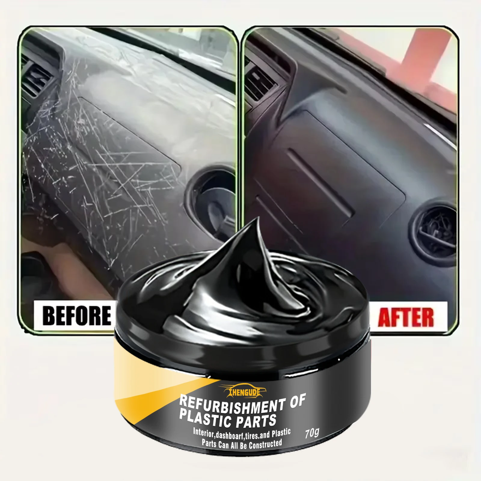 Car Plastic Repair Agent——Polishing Wax for Interior and Exterior Plastic, Scratch Repair and Anti-Aging Paste, Suitable for Tires